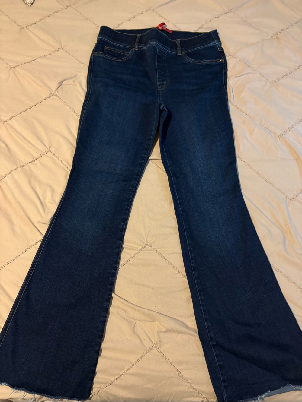 SPANX Dark Blue Jeggings with Red Brand Tag